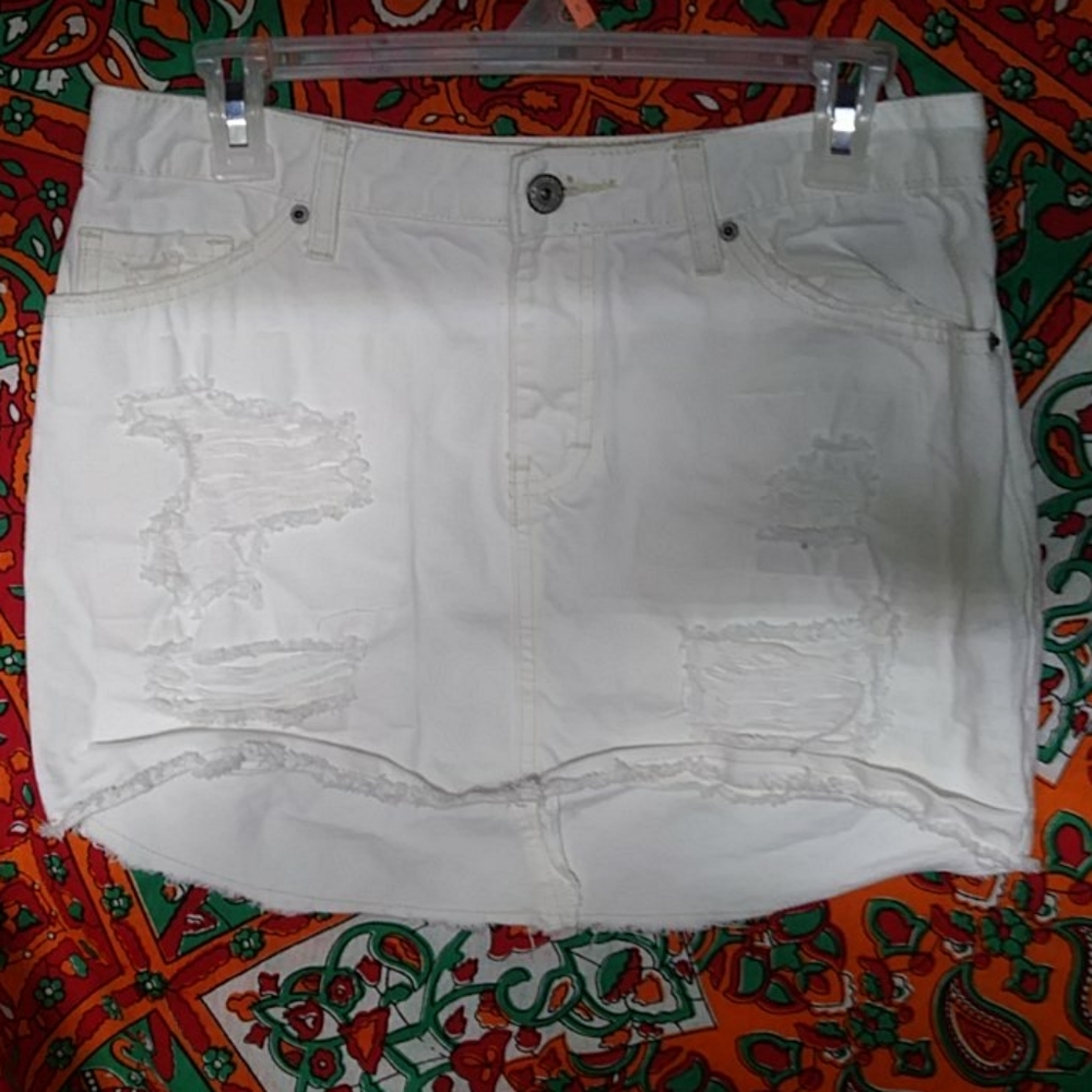 White Jean skirt